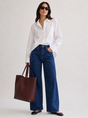 Everlane mid way wide leg jeans - indigo dark blue